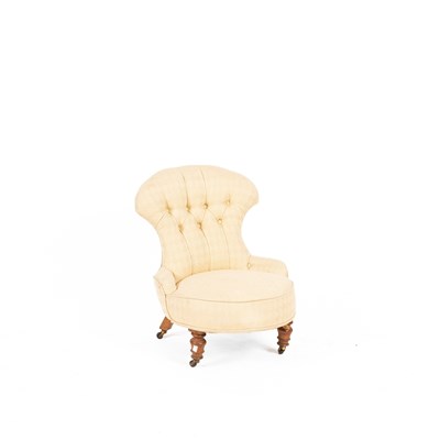 Lot 602 - A Victorian beech framed nursing chair