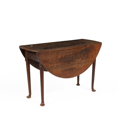 Lot 604 - A George II oak gateleg dining table