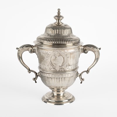Lot A George III silver two-handled cup and cover