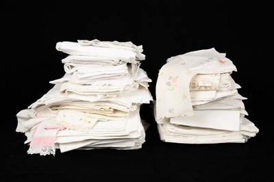 Lot 414 - A 19th Century and later table cloths, napkins and tray liners