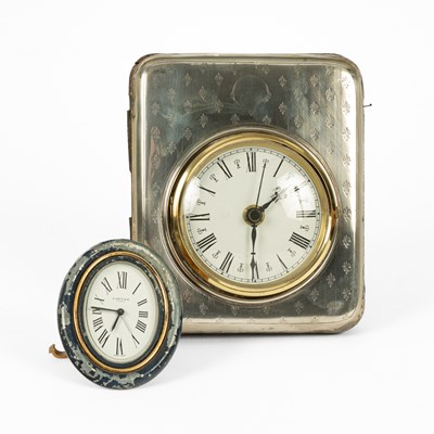 Lot 704 - A Cartier blue enamel alarm clock