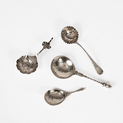 Lot 81 - Three continental white metal spoons