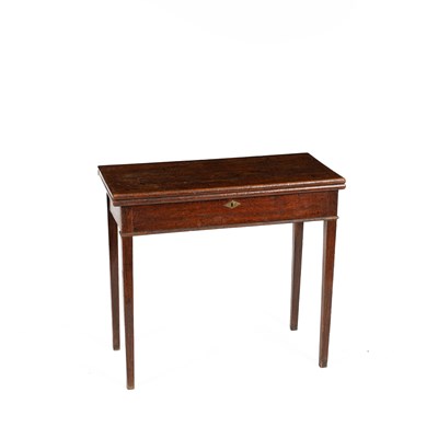 Lot 607 - An 18th Century oak fold-over tea table