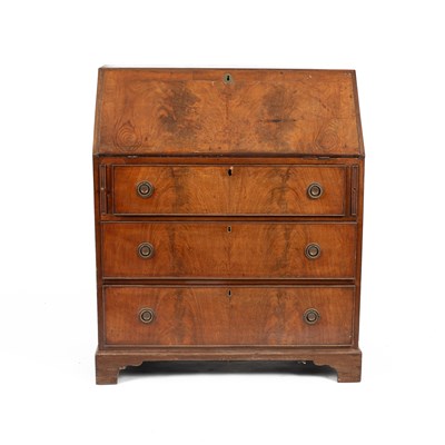 Lot 608 - A George III style mahogany veneered bureau