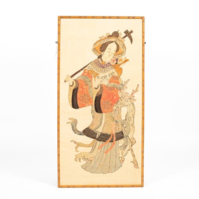 Lot 462 - A Chinese silkwork picture