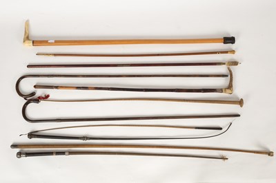 Lot 453 - Eleven assorted walking sticks and canes