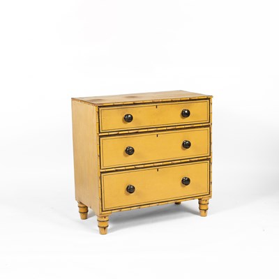 Lot 148 - A Regency yellow painted chest of drawers