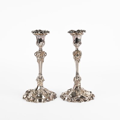 Lot 72 - A pair of early Victorian silver candlesticks
