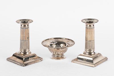 Lot 80 - A pair of Victorian silver desk candlesticks