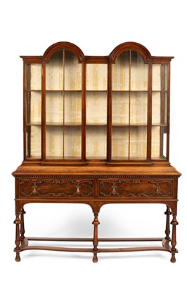 Lot 168 - A Dutch oak double domed display cabinet