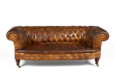 Lot 170 - A button back brown leather Chesterfield sofa