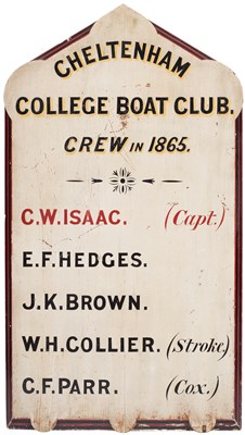 Lot 546 - A Victorian rowing club wall hanging sign