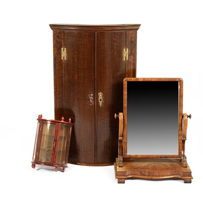 Lot 153 - A 19th Century mahogany bow fronted corner cabinet