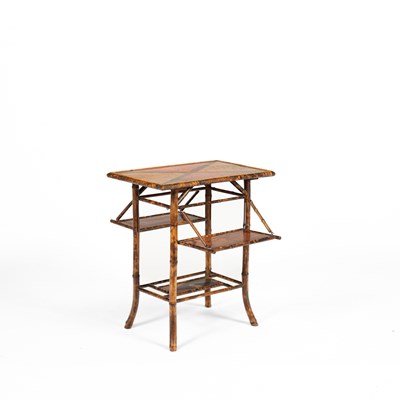 Lot 162 - An Aesthetic movement lacquered and painted bamboo occasional table