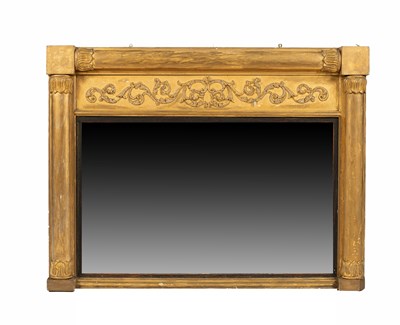 Lot 164 - A gilt overmantel mirror