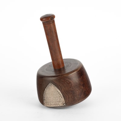 Lot 19 - Gloucester interest: A Victorian lignum vitae presentation mallet