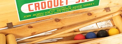 Lot 536 - A Jaques wooden cased croquet set