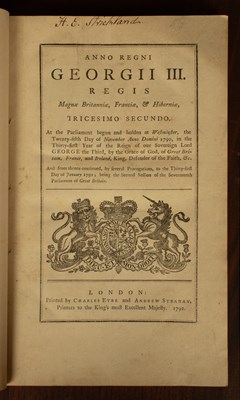 Lot 343 - A volume of Acts relating to Deerhurst [1792-1841]
