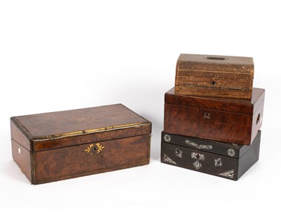 Lot 552 - Two writing slopes and two Victorian boxes (4)