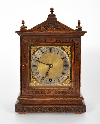 Lot 520 - A Winterhalder and Hofmeier oak cased mantel clock