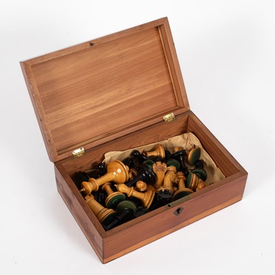 Lot 545 - A set of Staunton boxwood and ebony chessmen