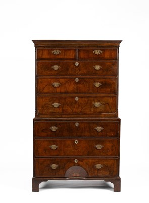 Lot 84 - A George II walnut and featherbanded chest on chest