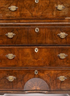 Lot 84 - A George II walnut and featherbanded chest on chest