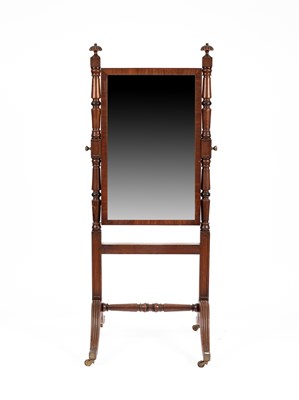 Lot 233 - An early Victorian mahogany framed cheval mirror