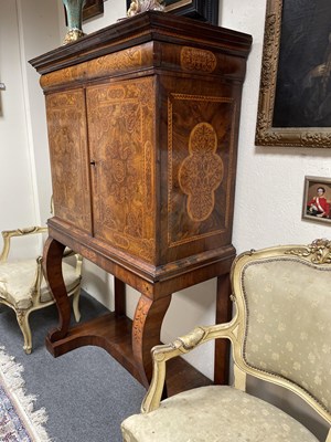 Lot 45 - A 17th Century walnut seaweed marquetry cabinet