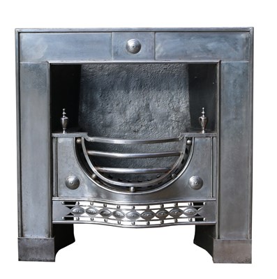Lot 257 - An 18th Century style burnished steel fire grate