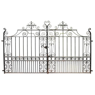 Lot 5 - A pair of early 20th Century black painted wrought iron gates