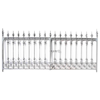 Lot 9 - A pair of 19th Century grey painted cast and wrought iron gates