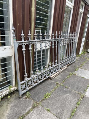 Lot 9 - A pair of 19th Century grey painted cast and wrought iron gates
