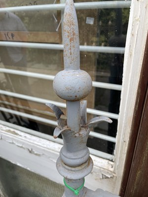 Lot 9 - A pair of 19th Century grey painted cast and wrought iron gates