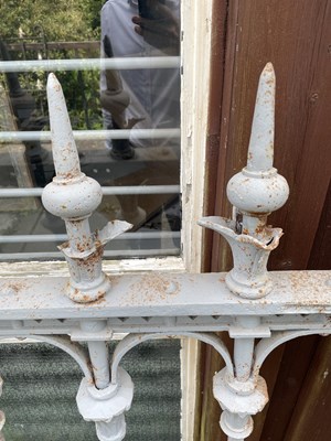 Lot 9 - A pair of 19th Century grey painted cast and wrought iron gates