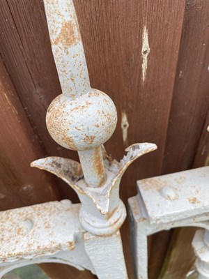 Lot 9 - A pair of 19th Century grey painted cast and wrought iron gates