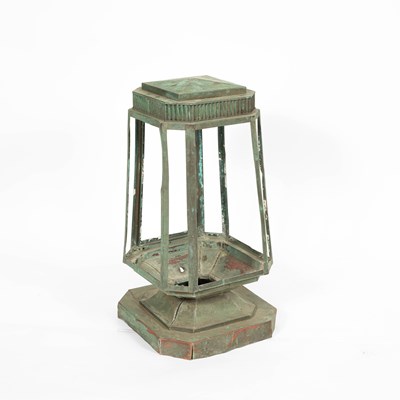 Lot 13 - A copper lantern housing