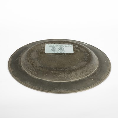 Lot 41 - An English pewter multiple reeded charger by John Barlow of London