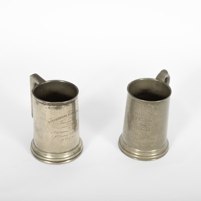 Lot 43 - Two 19th Century pewter one pint tankards by James Dixons & Son