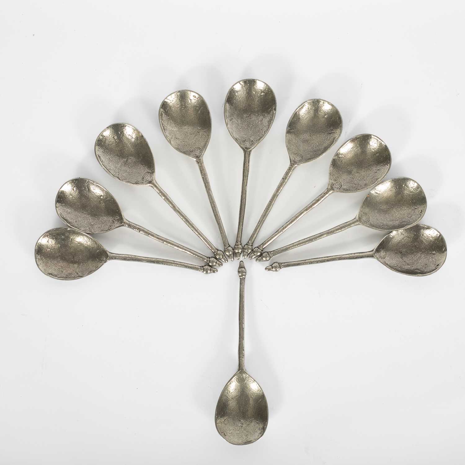 Lot 97 - Ten 17th Century style English Pewter spoons