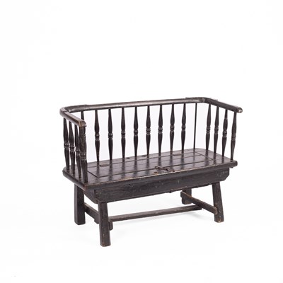 Lot 262 - A late 19th Century painted pine low bench