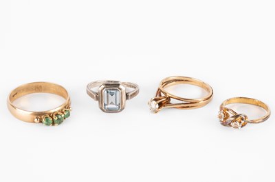 Lot 221 - Four gem set dress rings