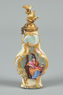 Lot 415 - A Bilston enamel scent bottle