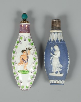Lot 422 - A Staffordshire pottery scent bottle