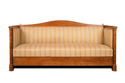 Lot 668 - A Biedermeier satinwood sofa
