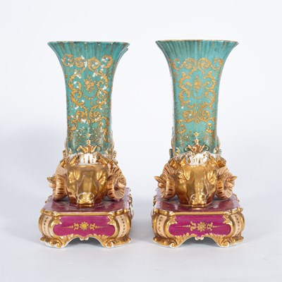 Lot 488 - A pair of French porcelain vases
