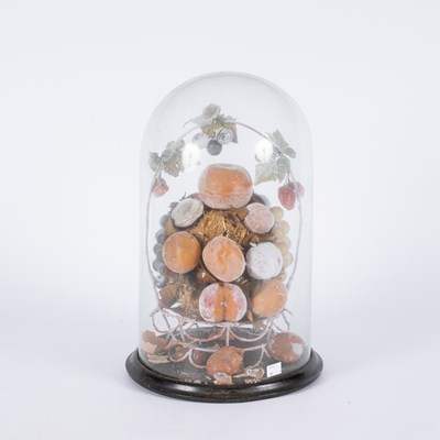 Lot 678 - A wax fruit diorama