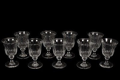 Lot 502 - A set of nine clear glass goblets