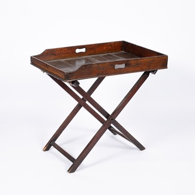 Lot 680 - A George III butler's mahogany tray