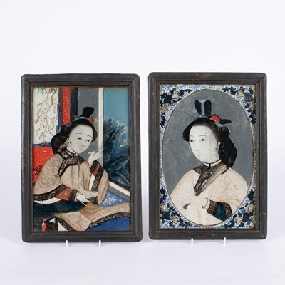 Lot 690 - Two Chinese reverse glass pictures